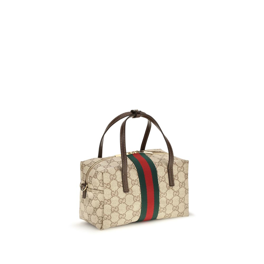 Gucci Ophidia GG Mini Boston Bag Beige Coated Canvas