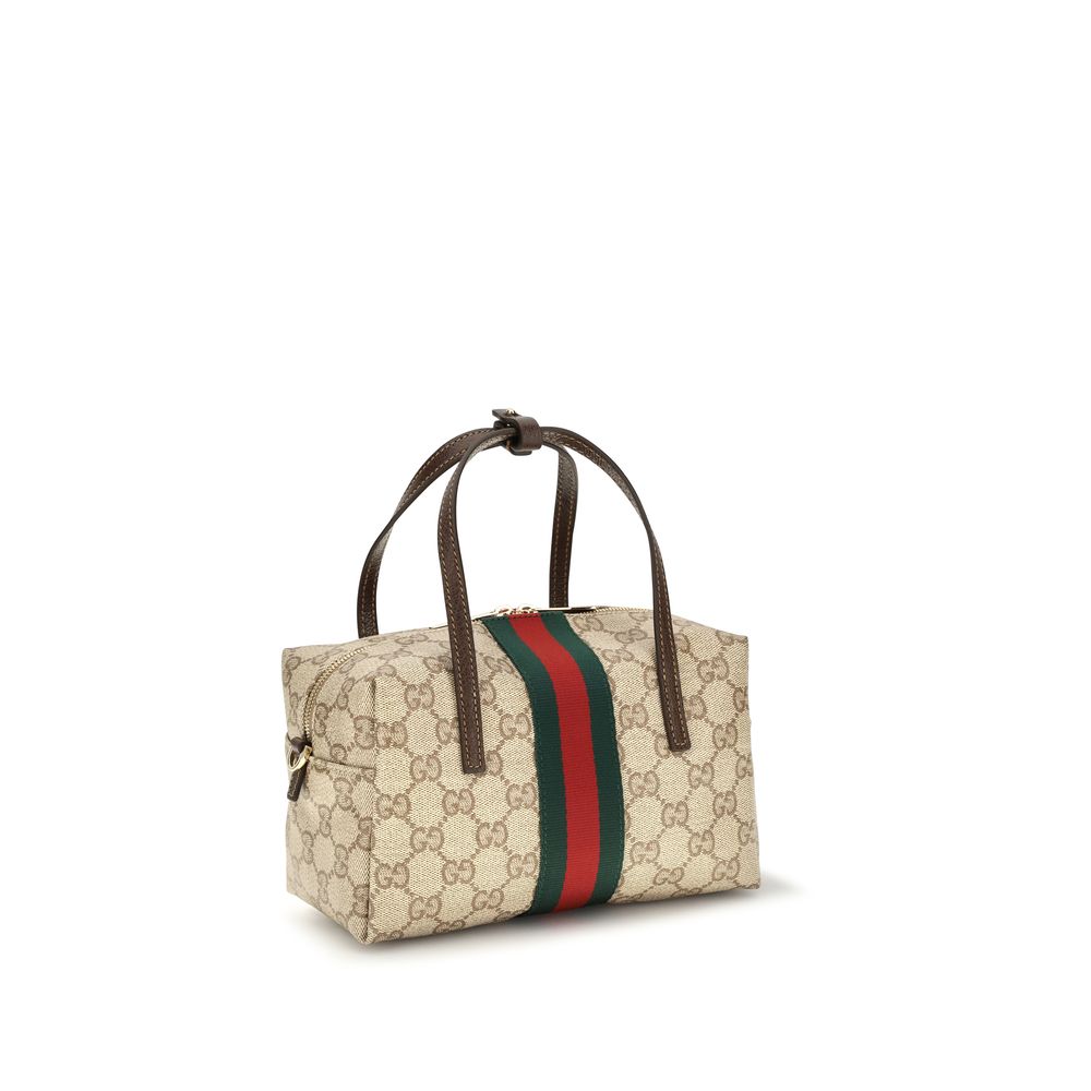 Gucci Ophidia GG Mini Boston Bag Beige Coated Canvas