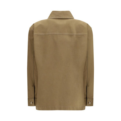 Saint Laurent Cassandre Bicolor Cotton-Linen Gabardine Overshirt