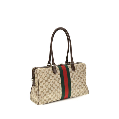 Gucci Horsebit Large Beige GG Canvas Top-Handle Bag