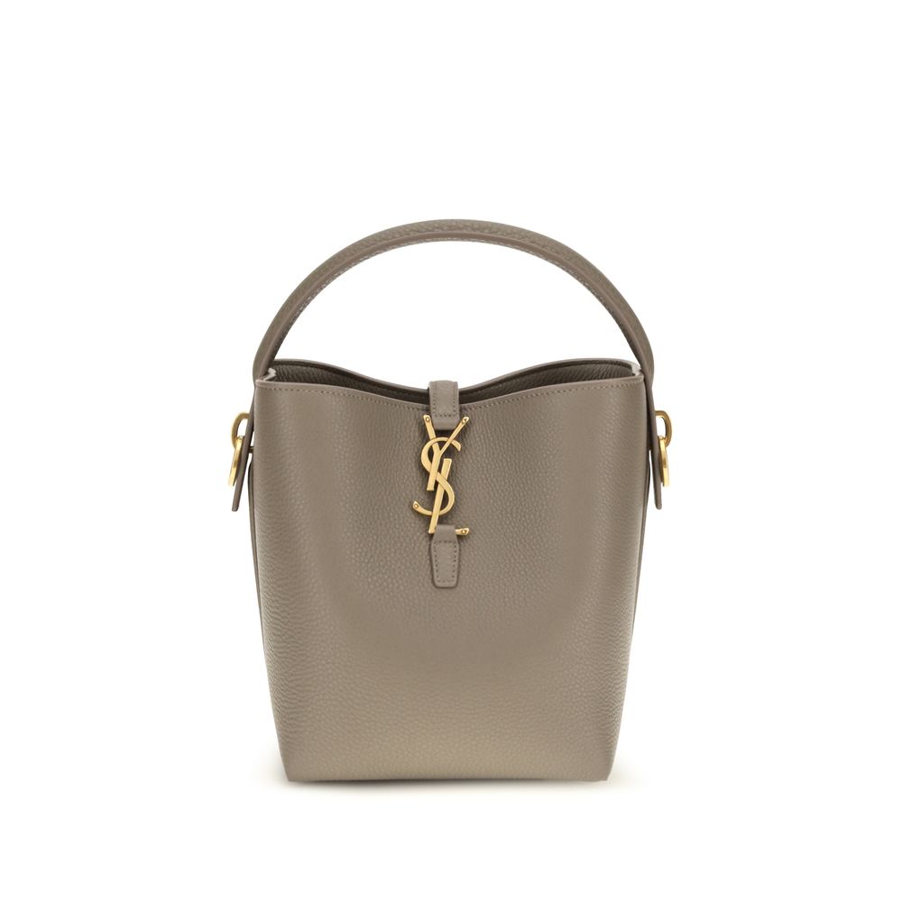 Saint Laurent Le 37 Small Bucket Bag in Beige Grained Calfskin