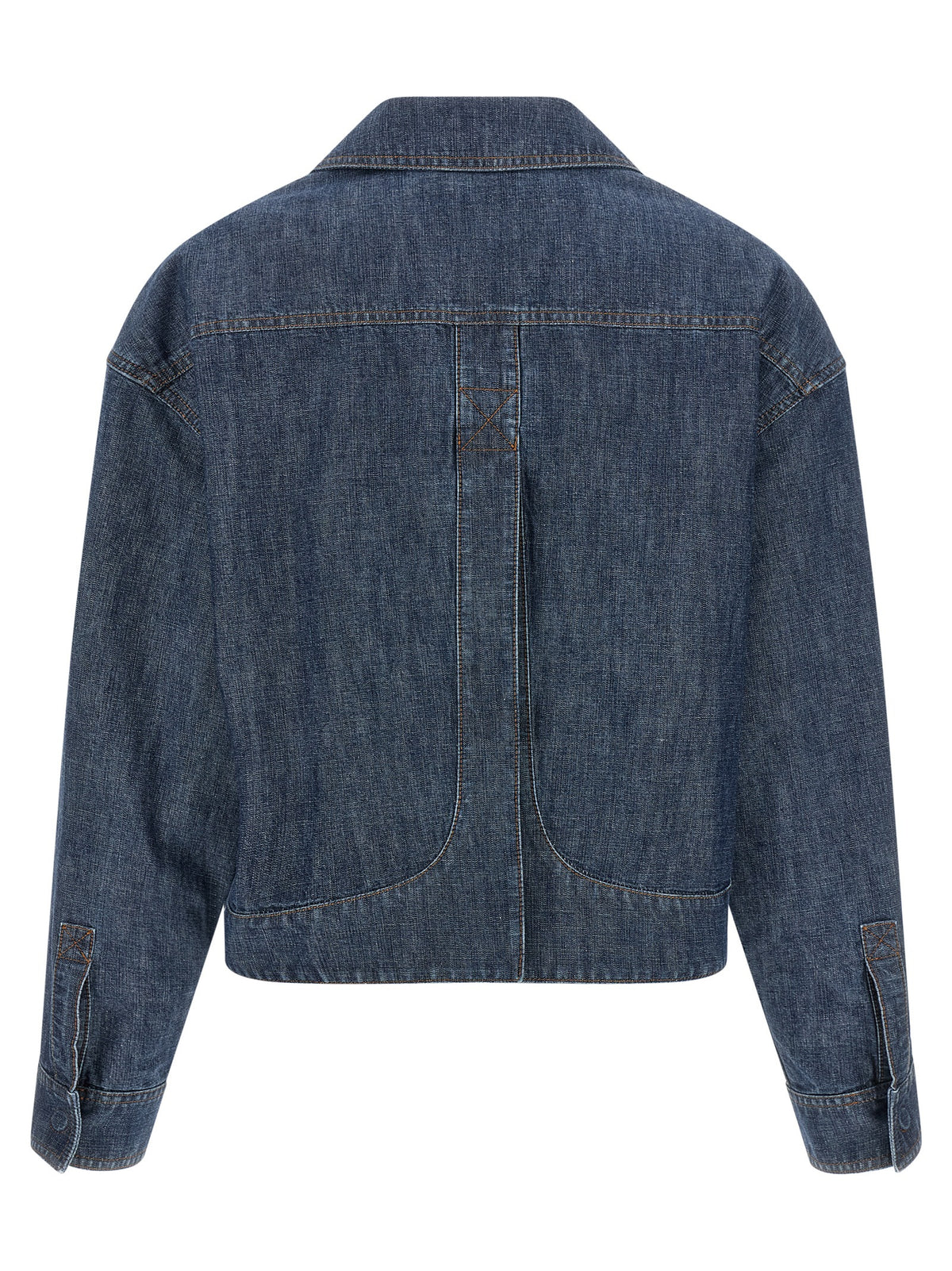 Fendi Blue Cropped Chambray Denim Jacket