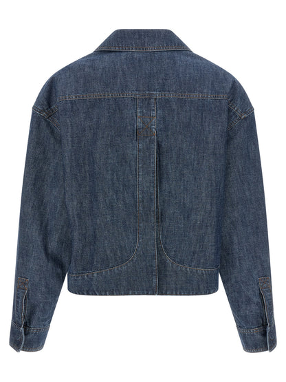 Fendi Blue Cropped Chambray Denim Jacket