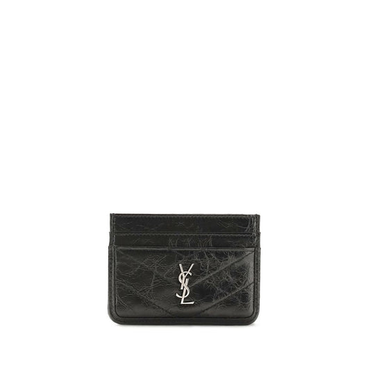 Saint Laurent Niki Black Vintage Leather Card Holder