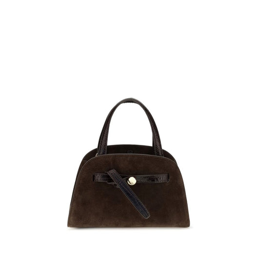 Tory Burch Small Romy Brown Suede Top Handle Bag