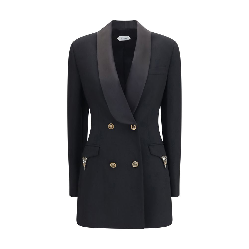Versace Black Embellished Wool Blazer
