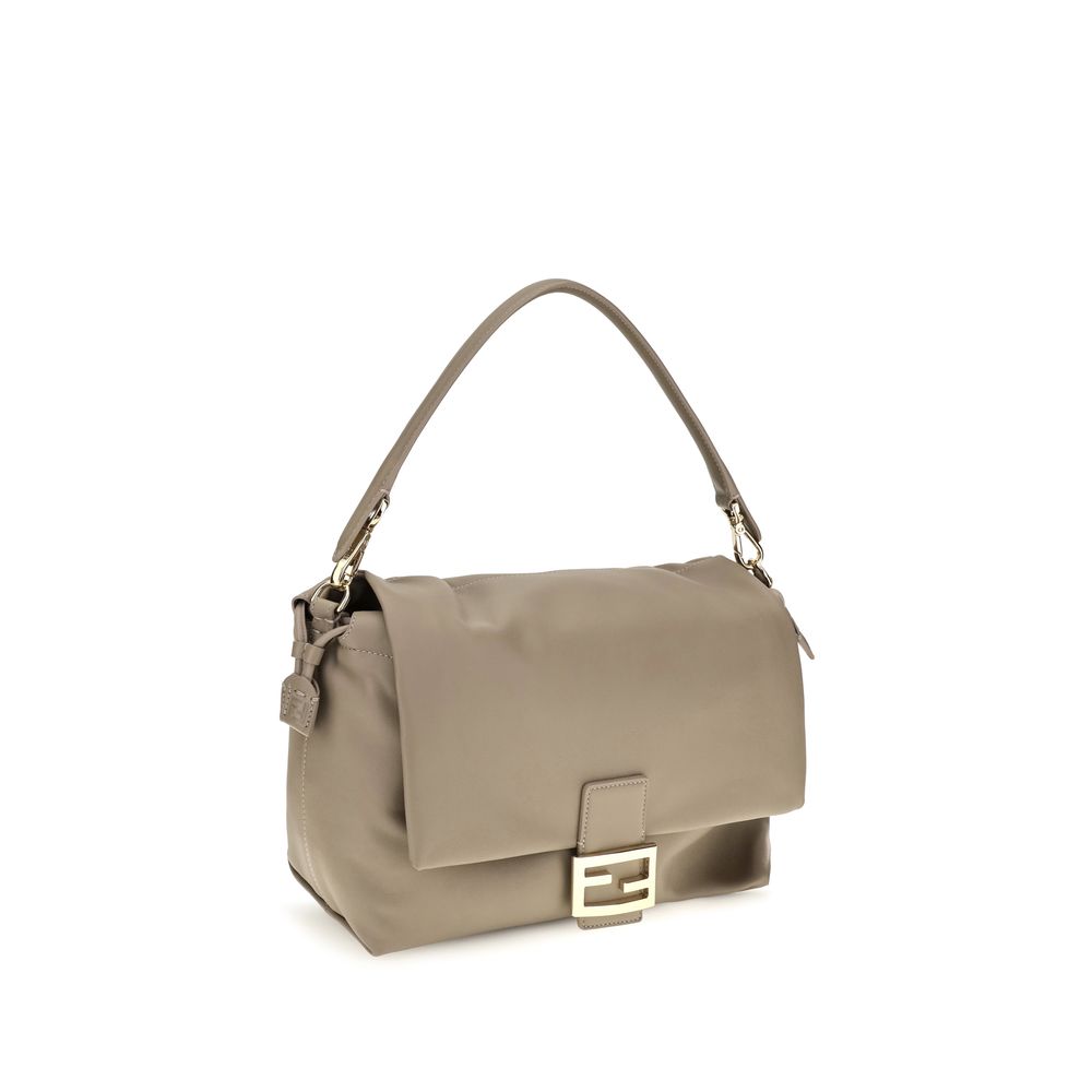 Fendi Baguette Soft Trunk Beige Nappa Leather Shoulder Bag