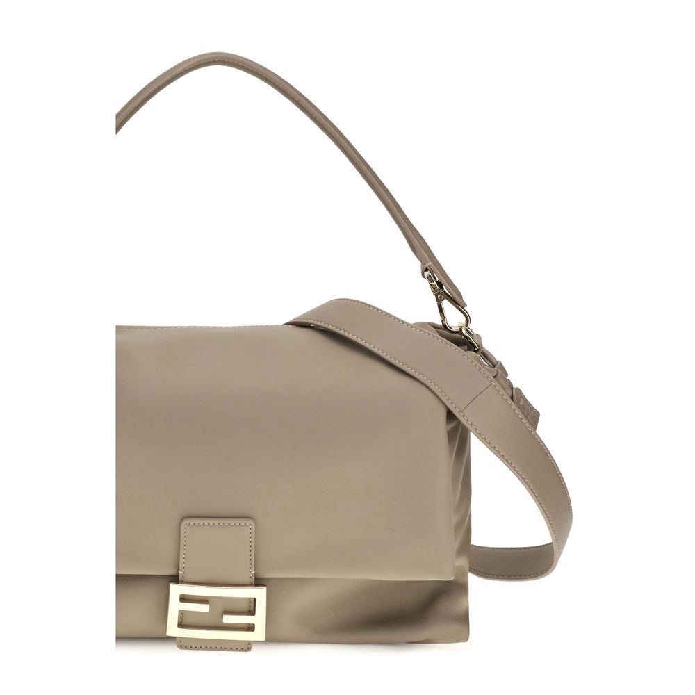 Fendi Baguette Soft Trunk Beige Nappa Leather Shoulder Bag