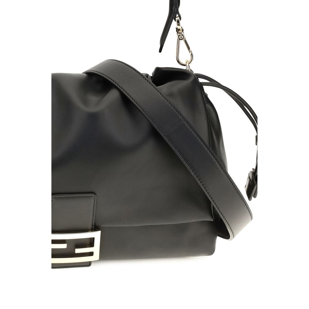 Fendi Baguette Soft Trunk Black Nappa Leather Shoulder Bag