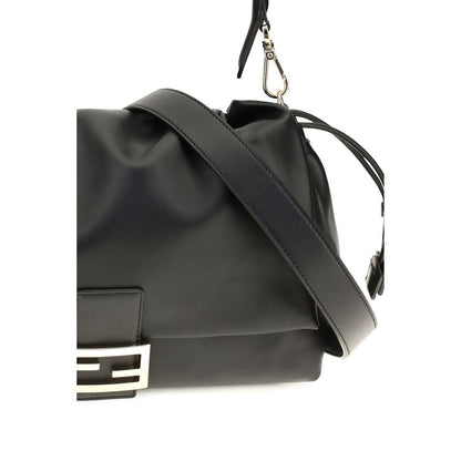 Fendi Baguette Soft Trunk Black Nappa Leather Shoulder Bag