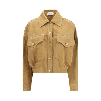 Versace Beige Lambskin Suede Blouson Jacket