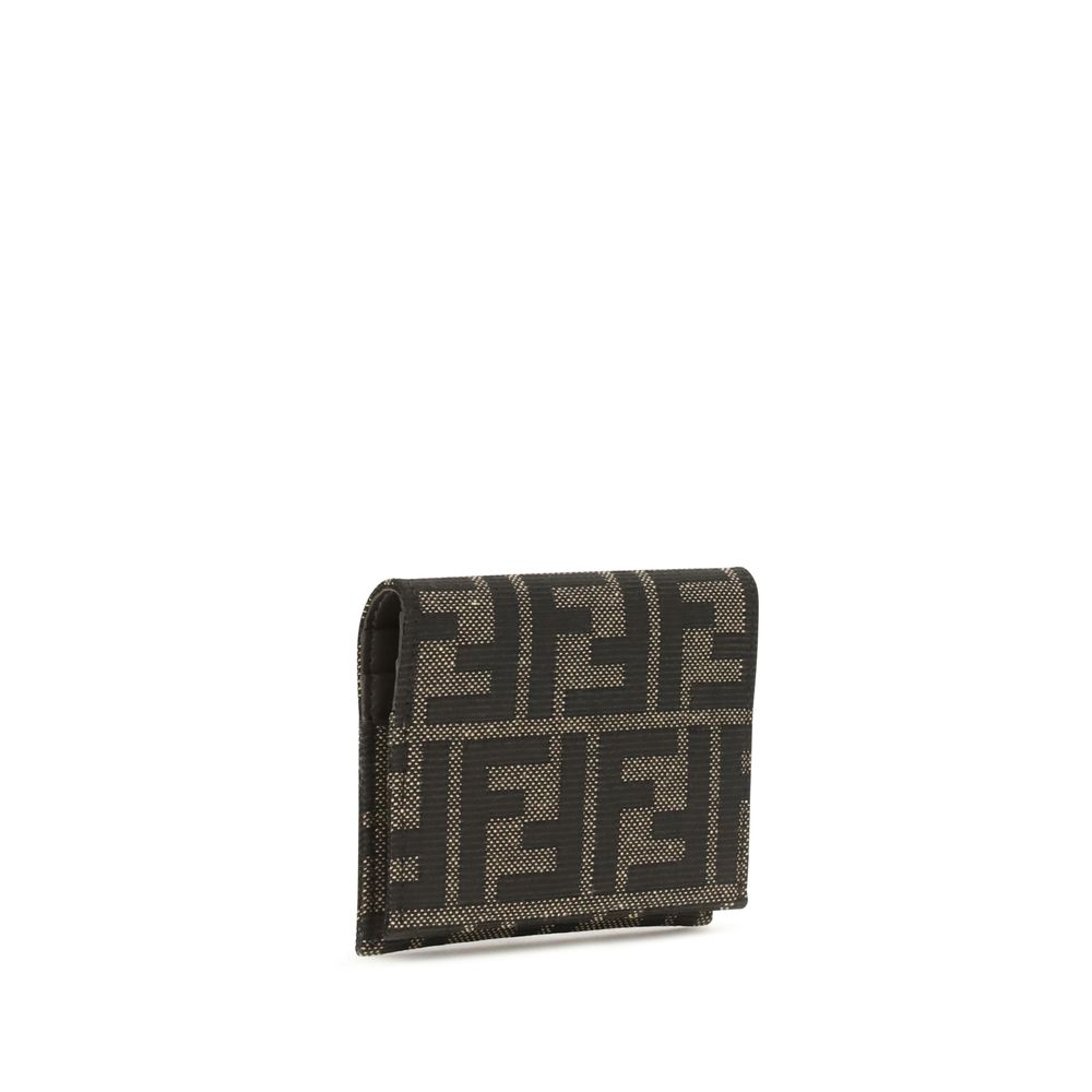 Fendi FF Jacquard Leather Card Holder