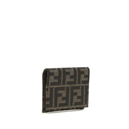 Fendi FF Jacquard Leather Card Holder