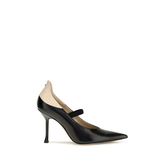 Fendi Black Two-Tone Calfskin Pumps