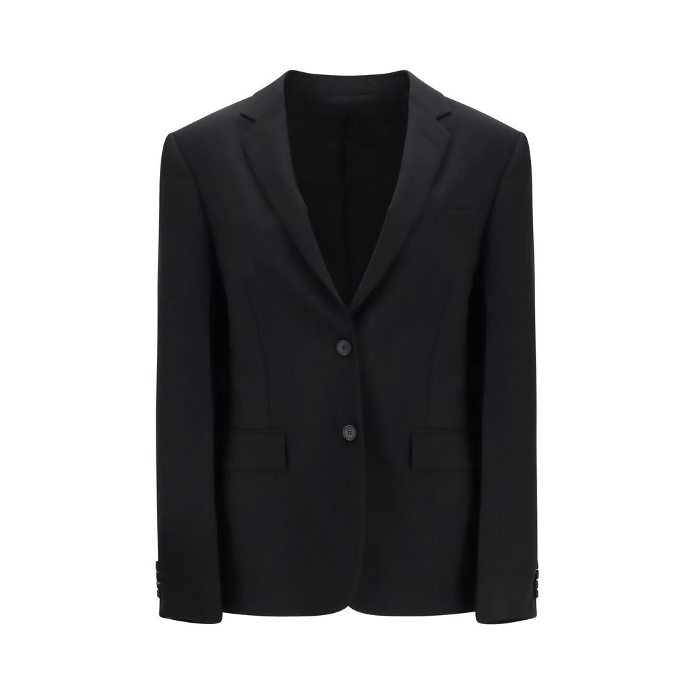 Fendi Black Kid Mohair Single-Breasted Blazer