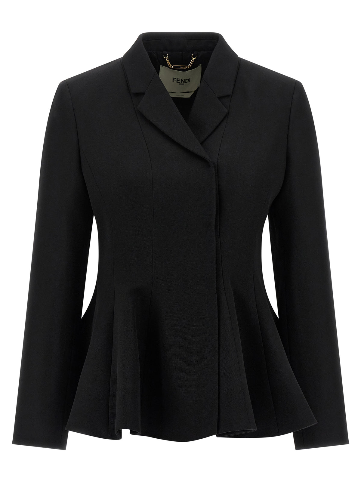 Fendi Black Grain de Poudre Wool Blazer