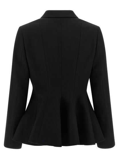 Fendi Black Grain de Poudre Wool Blazer