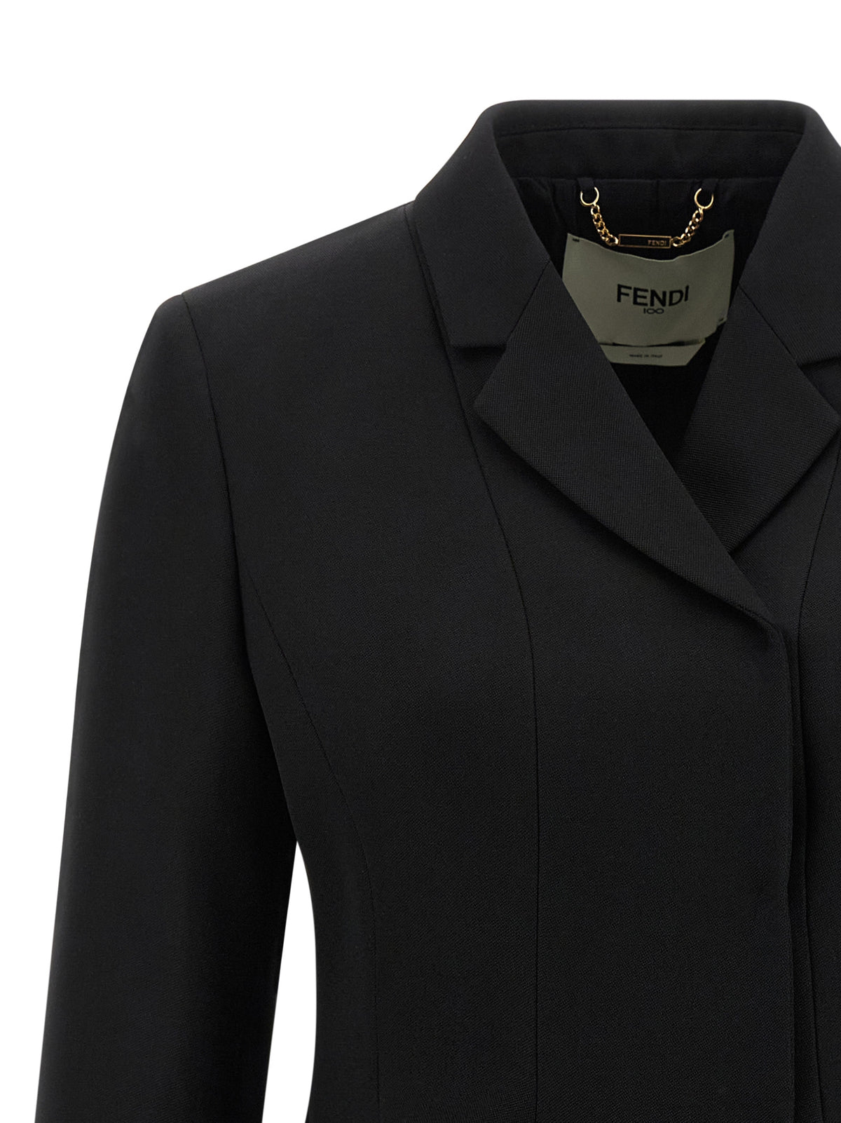 Fendi Black Grain de Poudre Wool Blazer