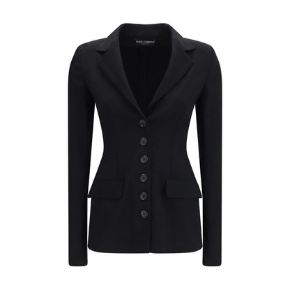 Dolce & Gabbana Black Wool Full-Length Jacket