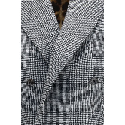 Dolce & Gabbana Gray Prince of Wales Double-Breasted Vest
