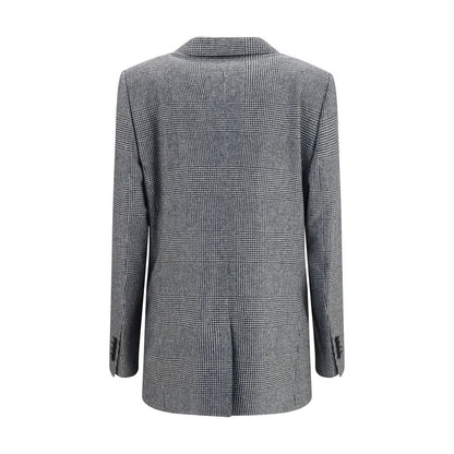Dolce & Gabbana Gray Prince of Wales Wool-Cashmere Blazer