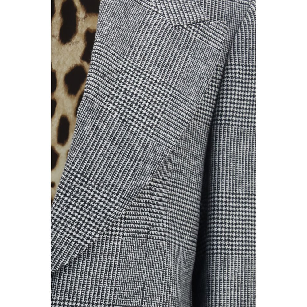 Dolce & Gabbana Gray Prince of Wales Wool-Cashmere Blazer