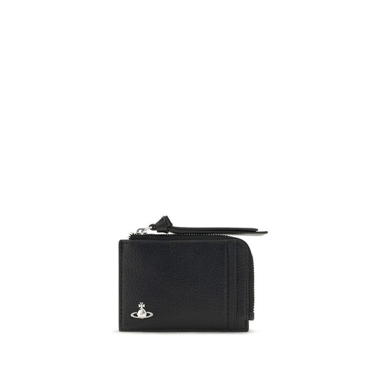 Vivienne Westwood Black Leather Zip Card Holder