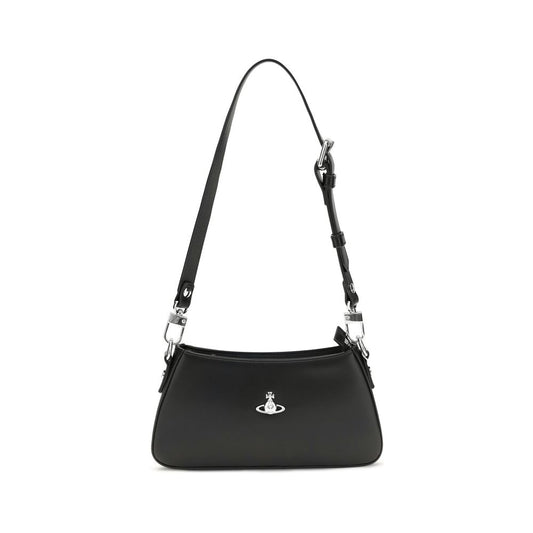 Vivienne Westwood Tasha Phone Black Calf Leather Shoulder Bag