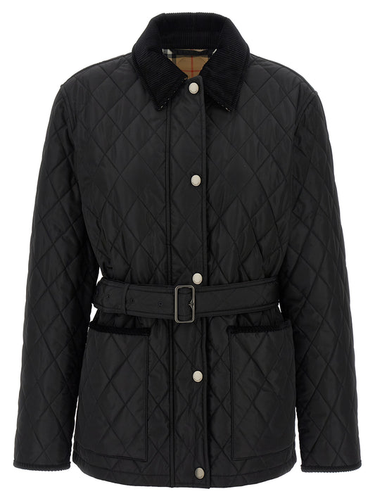 Burberry Chiltern Black Diamond-Quilted Jacket