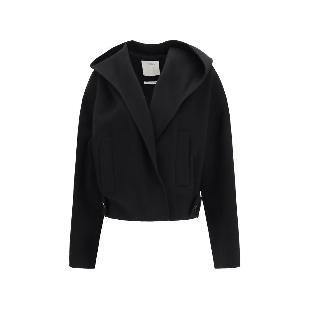 Max Mara Sportmax Idoneo Black Virgin Wool Double Jacket