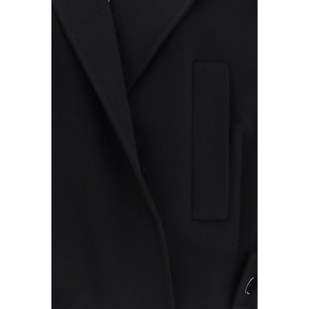 Max Mara Sportmax Idoneo Black Virgin Wool Double Jacket