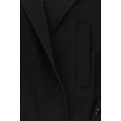 Max Mara Sportmax Idoneo Black Virgin Wool Double Jacket
