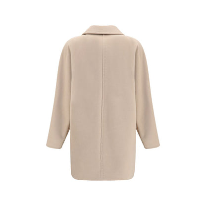 Max Mara Rebus Beige Wool-Cashmere Double-Breasted Jacket