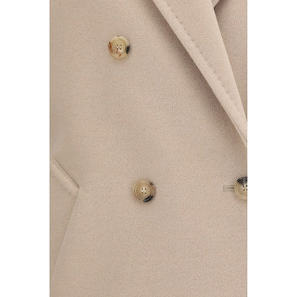Max Mara Rebus Beige Wool-Cashmere Double-Breasted Jacket