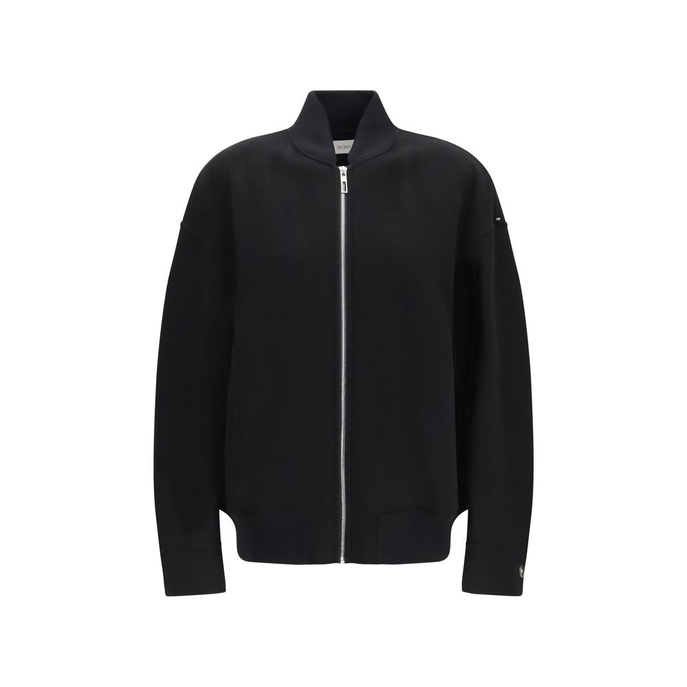 Max Mara Sportmax Ondata Black Virgin Wool Jacket
