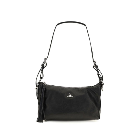 Vivienne Westwood Emma Black Lambskin Shoulder Bag