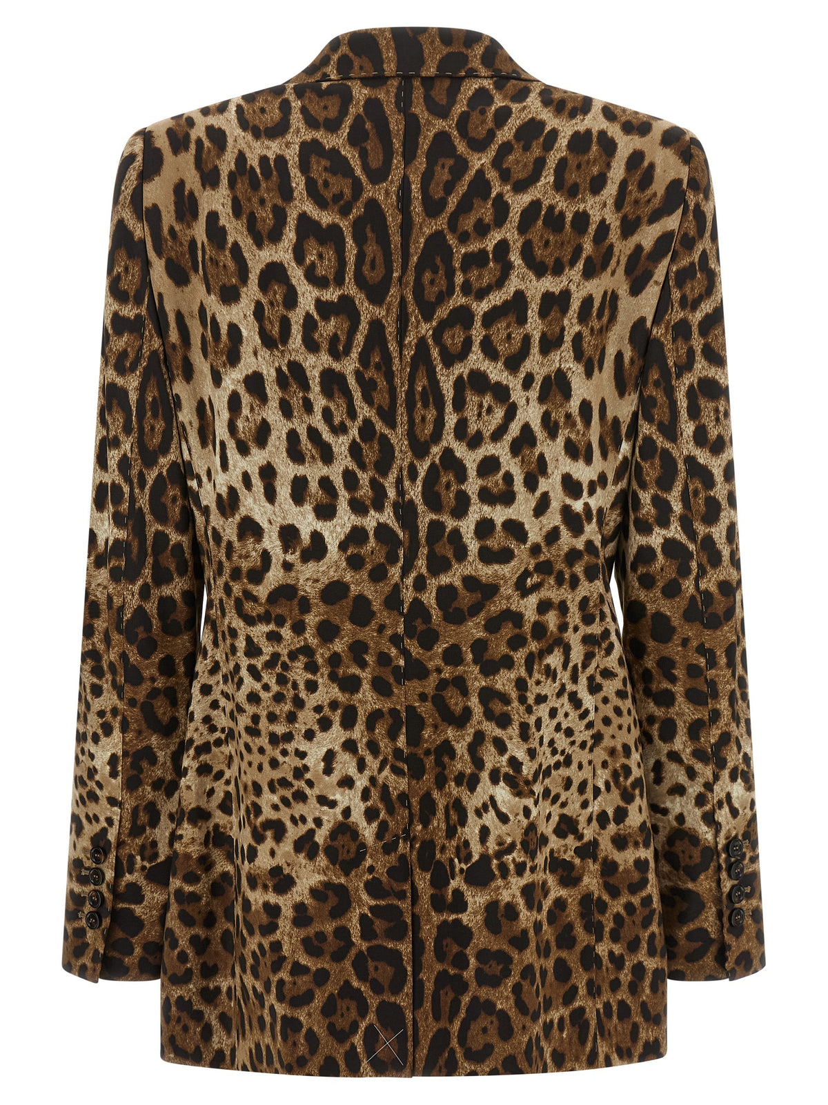 Dolce & Gabbana Brown Leo-Print Wool Blazer