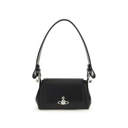 Vivienne Westwood Hazel Black Faux Leather Shoulder Bag