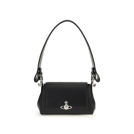 Vivienne Westwood Hazel Black Faux Leather Shoulder Bag