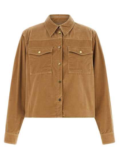Max Mara Studio Beige Corduroy Overshirt