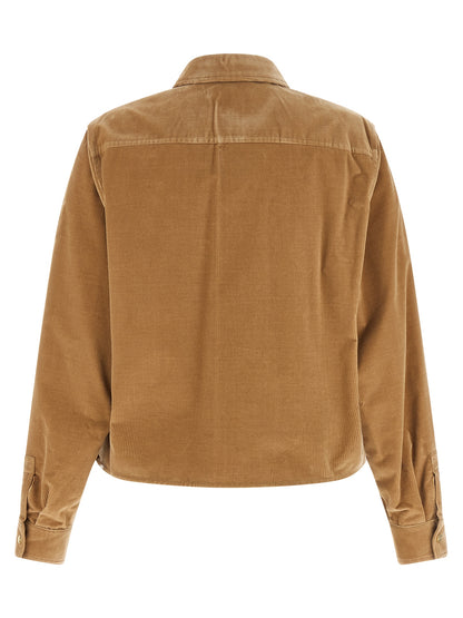 Max Mara Studio Beige Corduroy Overshirt