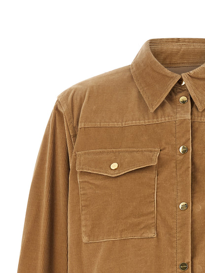 Max Mara Studio Beige Corduroy Overshirt