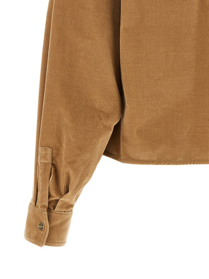 Max Mara Studio Beige Corduroy Overshirt