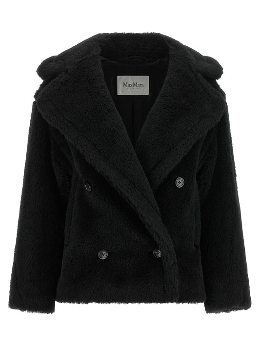 Max Mara Alcuno Black Alpaca Short Coat