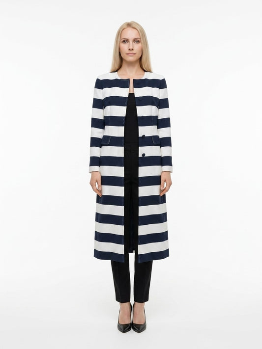 Dolce & Gabbana Navy Blue Viscose Coat