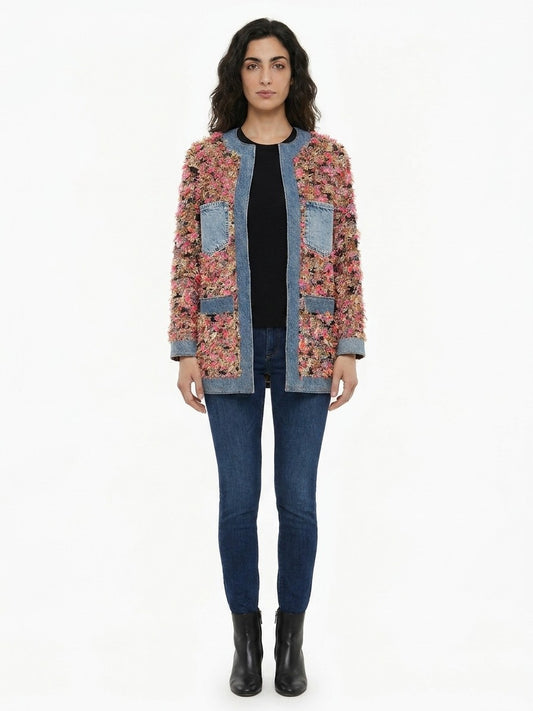Dolce & Gabbana Multicolor Polyester Denim Jacket