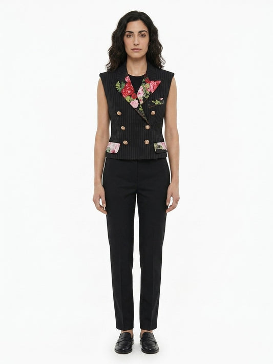 Dolce & Gabbana Black Cotton Sleeveless Jacket