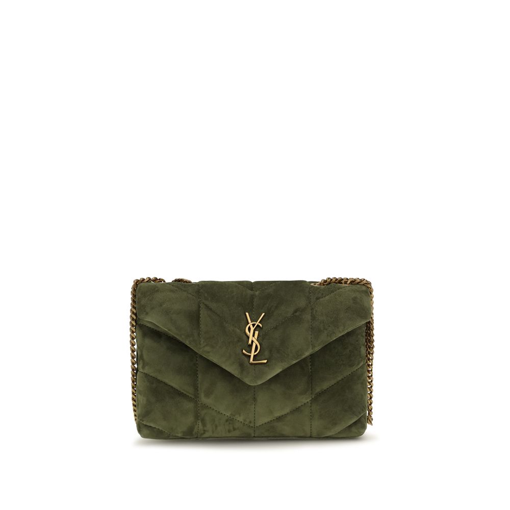 Saint Laurent LouLou Puffer Toy Bicolor Calfskin Shoulder Bag