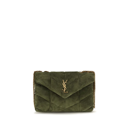 Saint Laurent LouLou Puffer Toy Bicolor Calfskin Shoulder Bag