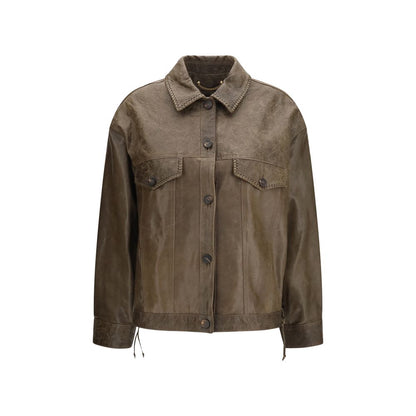 Golden Goose Babete Brown Lambskin Leather Jacket